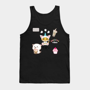 Kawaii cat loves boba Tank Top